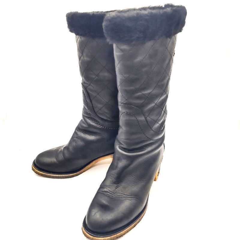 シャネル買取 キルティング ロングブーツ 